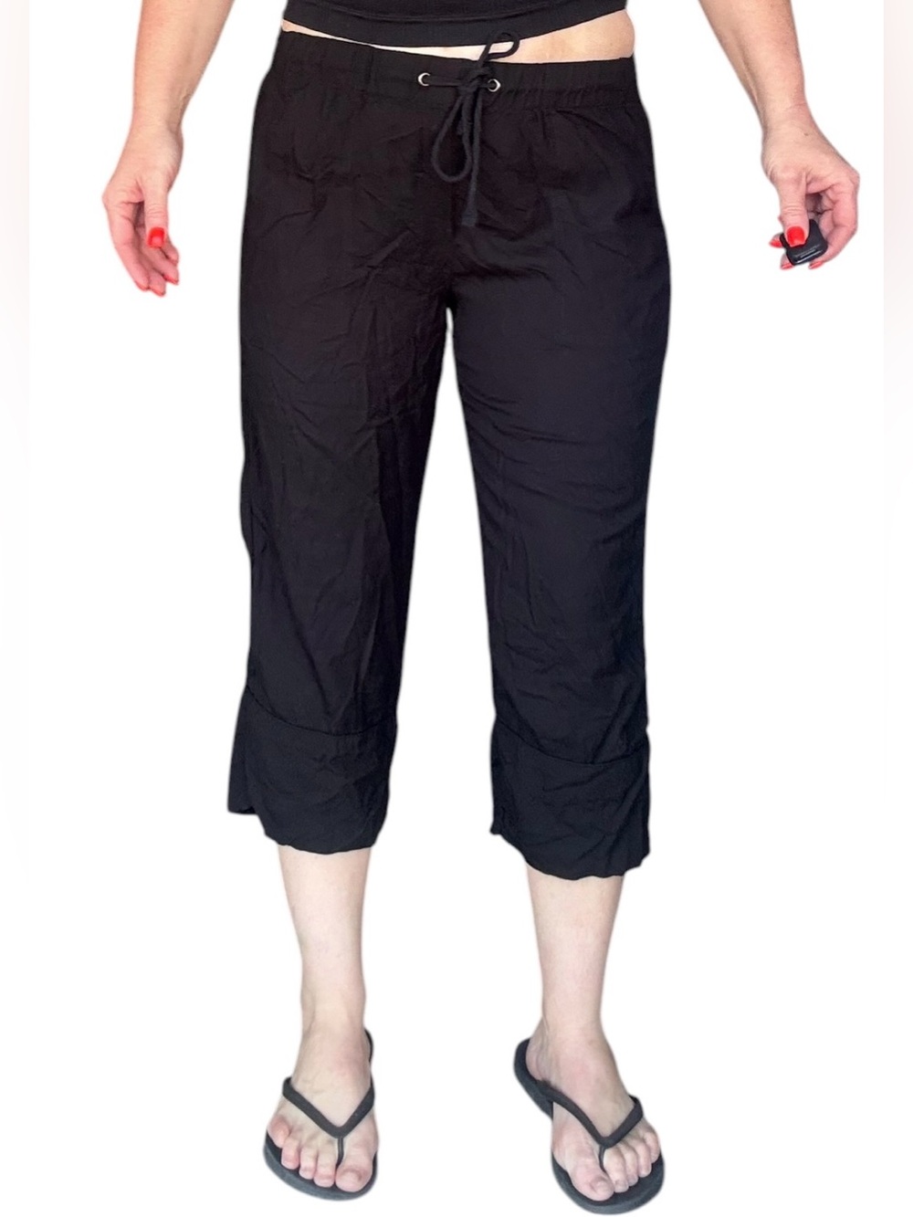 Marrakesh black cropped wide leg pants